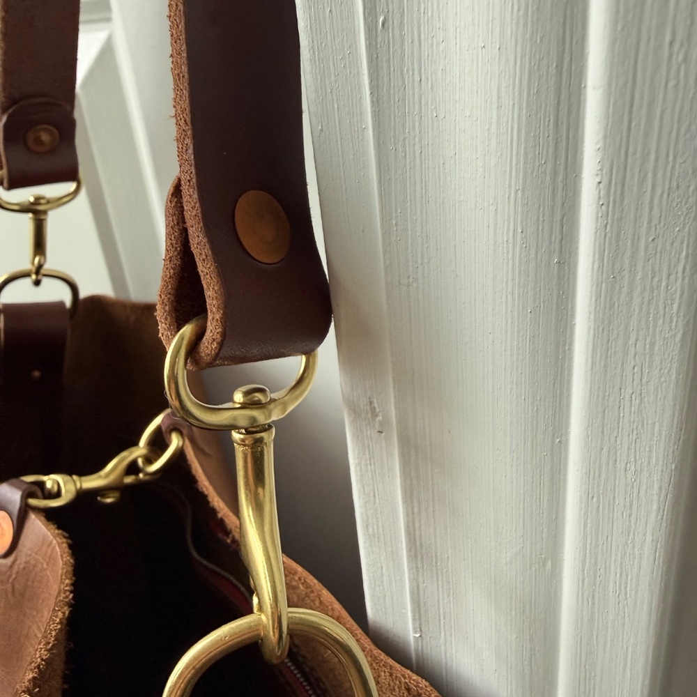 Meanwhile Back on the Farm Leather Carryall - Picture 7 of 13